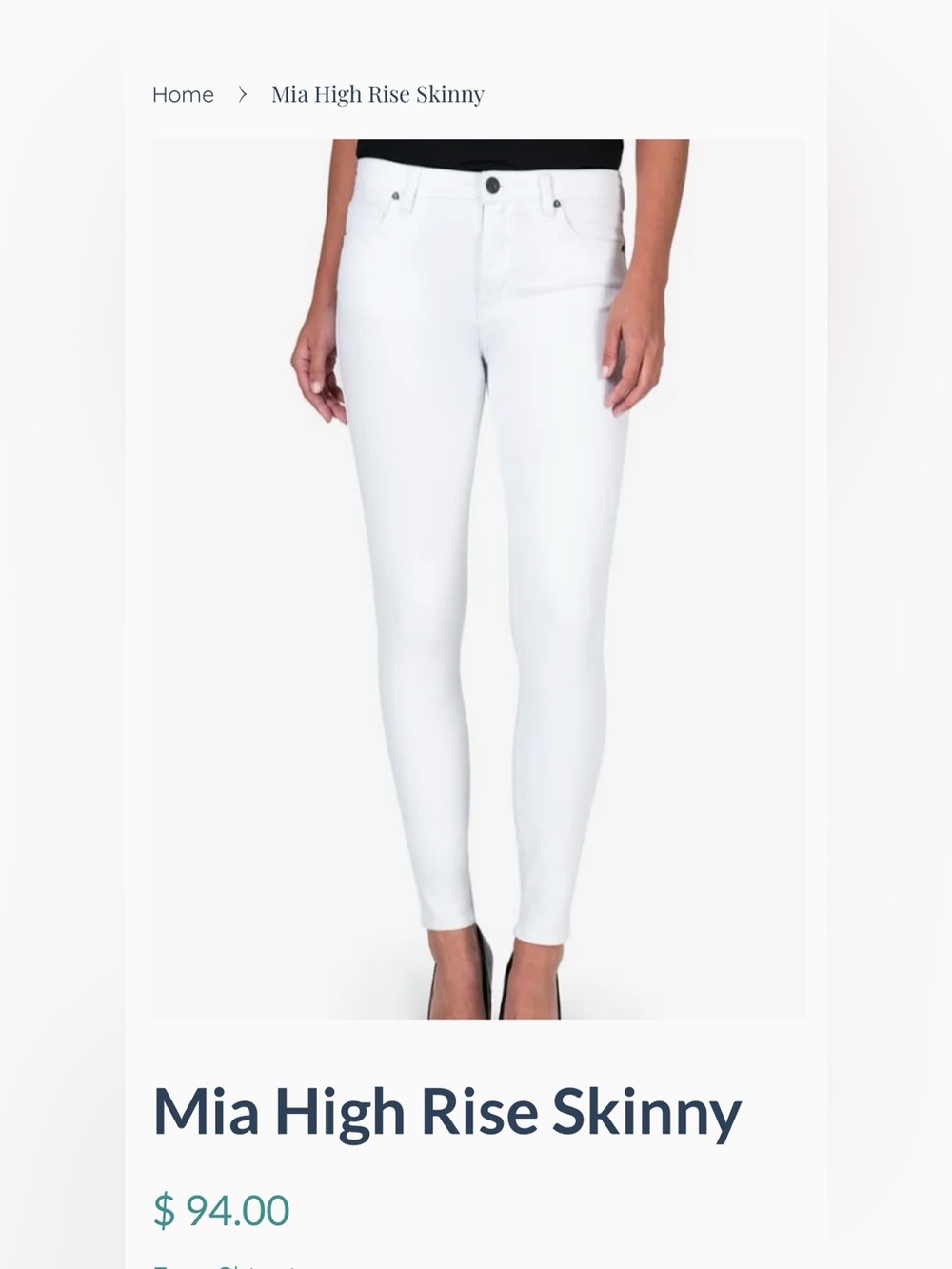 Kut from the Kloth Mia High Rise Skinny Jeans - White